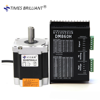 Factory Price High Precision 7.5NM High Torque 2 Phase Hybrid Nema34 Stepper Motor With Driver For CNC Kit 86HBP98AL4S-TK0